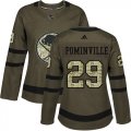 Wholesale Cheap Adidas Sabres #29 Jason Pominville Green Salute to Service Women's Stitched NHL Jersey