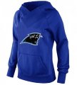 Wholesale Cheap Women's Carolina Panthers Logo Pullover Hoodie Blue-1