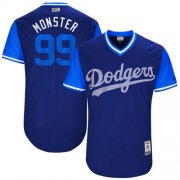Wholesale Cheap Dodgers #99 Hyun-Jin Ryu Royal "Monster" Players Weekend Authentic Stitched MLB Jersey