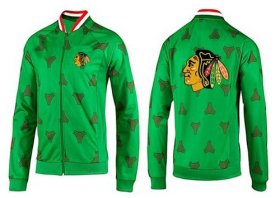 Wholesale Cheap NHL Chicago Blackhawks Zip Jackets Green-2
