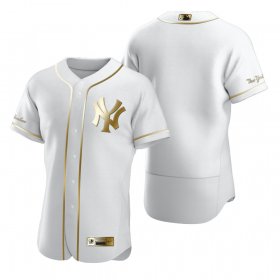 Wholesale Cheap New York Yankees Blank White Nike Men\'s Authentic Golden Edition MLB Jersey