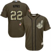 Wholesale Cheap Indians #22 Jason Kipnis Green Salute to Service Stitched Youth MLB Jersey