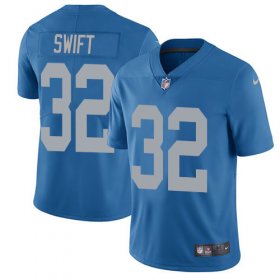 Wholesale Cheap Nike Lions #32 D\'Andre Swift Blue Throwback Youth Stitched NFL Vapor Untouchable Limited Jersey