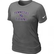 Wholesale Cheap Women's Nike Tennessee Titans Heart & Soul NFL T-Shirt Dark Grey