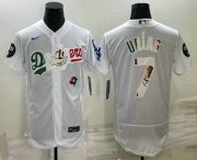 Wholesale Cheap Men's Los Angeles Dodgers #7 Julio Urias White With Vin Scully Patch Flex Base Stitched Baseball Jersey