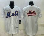 Wholesale Cheap Men's New York Mets Big Logo White Cool Base Stitched Baseball Jerseys