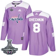 Wholesale Cheap Adidas Capitals #8 Alex Ovechkin Purple Authentic Fights Cancer Stanley Cup Final Champions Stitched Youth NHL Jersey