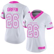 Wholesale Cheap Nike Seahawks #26 Shaquem Griffin White/Pink Women's Stitched NFL Limited Rush Fashion Jersey