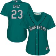 Wholesale Cheap Mariners #23 Nelson Cruz Green Alternate Women's Stitched MLB Jersey