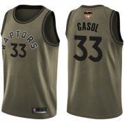 Wholesale Cheap Raptors #33 Marc Gasol Green 2019 Finals Bound Basketball Swingman Salute to Service Jersey