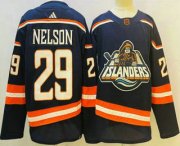 Wholesale Cheap Men's New York Islanders #29 Brock Nelson Blue 2022 Reverse Retro Stitched Jersey