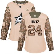 Cheap Adidas Stars #24 Roope Hintz Camo Authentic 2017 Veterans Day Women's Stitched NHL Jersey