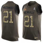Wholesale Cheap Nike Bengals #21 Mackensie Alexander Green Men's Stitched NFL Limited Salute To Service Tank Top Jersey