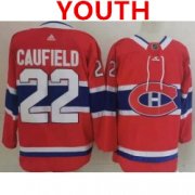 Wholesale Cheap Youth Montreal Canadiens #22 Cole Caufield Red Stitched NHL Jersey