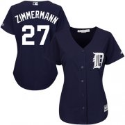 Wholesale Cheap Tigers #27 Jordan Zimmermann Navy Blue Alternate Women's Stitched MLB Jersey