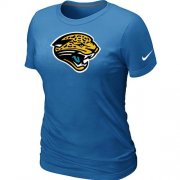 Wholesale Cheap Women's Nike Jacksonville Jaguars Logo NFL T-Shirt Light Blue