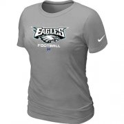Wholesale Cheap Women's Nike Philadelphia Eagles Critical Victory NFL T-Shirt Light Grey