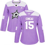 Cheap Adidas Stars #15 Blake Comeau Purple Authentic Fights Cancer Women's Stitched NHL Jersey
