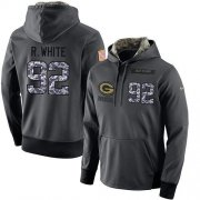 Wholesale Cheap NFL Men's Nike Green Bay Packers #92 Reggie White Stitched Black Anthracite Salute to Service Player Performance Hoodie