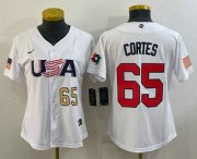 Wholesale Cheap Womens USA Baseball #65 Nestor Cortes Number 2023 White World Classic Stitched Jersey