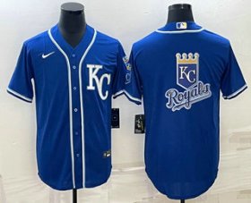 Wholesale Cheap Men\'s Kansas City Royals Big Logo Light Blue Stitched MLB Cool Base Nike Jerseys