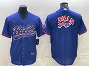 Wholesale Cheap Men's Buffalo Bills Team Big Logo With Patch Cool Base Stitched Baseball Jersey