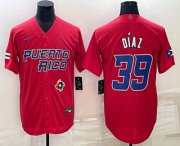 Wholesale Cheap Men's Puerto Rico Baseball #39 Edwin Diaz 2023 Red World Baseball Classic Stitched Jerseys