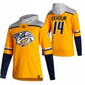 Wholesale Cheap Nashville Predators #14 Mattias Ekholm Adidas Reverse Retro Pullover Hoodie Gold