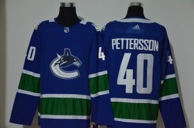 Wholesale Cheap Men\'s Vancouver Canucks #40 Elias Pettersson NEW Blue Adidas Stitched NHL Jersey