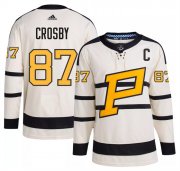 Wholesale Cheap Men's Pittsburgh Penguins #87 Sidney Crosby Cream 2023 Winter Classic Stitched Jersey