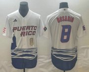 Wholesale Cheap Mens Puerto Rico Baseball #8 Eddie Rosario Number 2023 White World Classic Stitched Jersey
