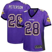 Wholesale Cheap Nike Vikings #28 Adrian Peterson Purple Team Color Women's Stitched NFL Elite Drift Fashion Jersey