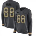 Wholesale Cheap Nike Texans #88 Jordan Akins Anthracite Salute to Service Women's Stitched NFL Limited Therma Long Sleeve Jersey
