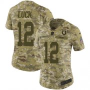 Wholesale Cheap Nike Colts #12 Andrew Luck Camo Women's Stitched NFL Limited 2018 Salute to Service Jersey