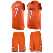 Wholesale Cheap Nike Broncos #7 John Elway Orange Team Color Men's Stitched NFL Limited Tank Top Suit Jersey