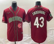 Wholesale Cheap Men's Mexico Baseball #43 Patrick Sandoval Number 2023 Red World Classic Stitched Jersey1