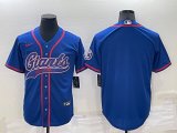 Wholesale Cheap Men's New York Giants Blank Blue Cool Base Stitched Baseball Jersey