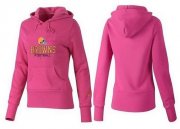 Wholesale Cheap Women's Cleveland Browns Authentic Logo Pullover Hoodie Pink