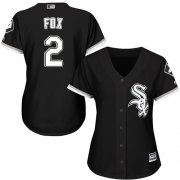 Wholesale Cheap White Sox #2 Nellie Fox Black Alternate Women's Stitched MLB Jersey
