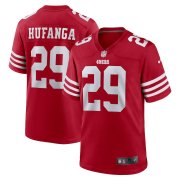 Wholesale Cheap Men's San francisco 49ers #29 Talanoa Hufanga Icon Red 2022 new style new logo Stitched NFL Jersey