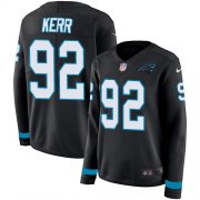 Wholesale Cheap Nike Panthers #92 Zach Kerr Black Team Color Women's Stitched NFL Limited Therma Long Sleeve Jersey