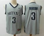 Wholesale Cheap Men's Georgetown Hoyas #3 Allen Iverson Gray College Basketball Nike Jersey