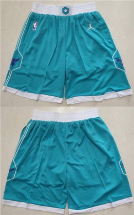 Wholesale Cheap Men\'s Charlotte Hornets Aqua Mitchell & Ness Shorts (Run Small)