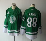 Wholesale Cheap Blackhawks #88 Patrick Kane Green St. Patty's Day Embroidered Youth NHL Jersey