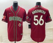 Wholesale Cheap Men's Mexico Baseball #56 Randy Arozarena 2023 Red World Classic Stitched Jersey
