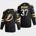 Cheap Tampa Bay Lightning #37 Yanni Gourde Men's Adidas Black Golden Edition Limited Stitched NHL Jersey