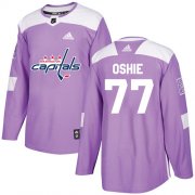 Wholesale Cheap Adidas Capitals #77 T.J. Oshie Purple Authentic Fights Cancer Stitched Youth NHL Jersey