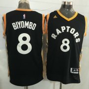 Wholesale Cheap Men's Toronto Raptors #8 Bismack Biyombo Black With Gold New NBA Rev 30 Swingman Jersey