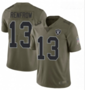 Wholesale Cheap Youth Las Vegas Raiders #13 Hunter Renfrow Olive Stitched Football Limited 2017 Salute to Service Jersey
