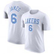 Wholesale Cheap Men's Los Angeles Lakers #6 LeBron James White 2022-23 Classic Edition Name & Number T-Shirt